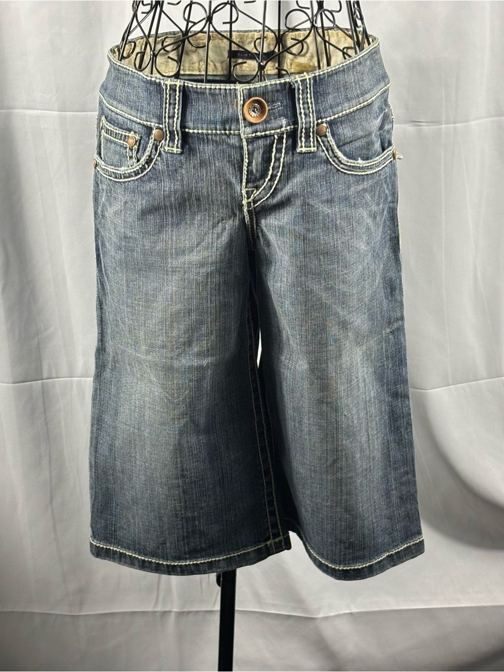 Elie Tahari Washed Indigo Denim Bermuda Shorts